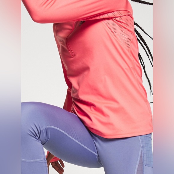 Adidas Coral Pink Long-Sleeve Quarter-Zip Training Top - Picture 4 of 7
